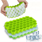 Ice Cube Tray with Removable Lid Silicone Honey Comb Shaped Bazaar Pakistan