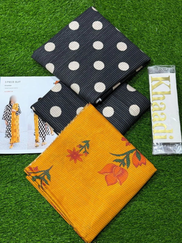 KHAADI All Over Khaddar Unstitched 3Pc Suit - Image 2