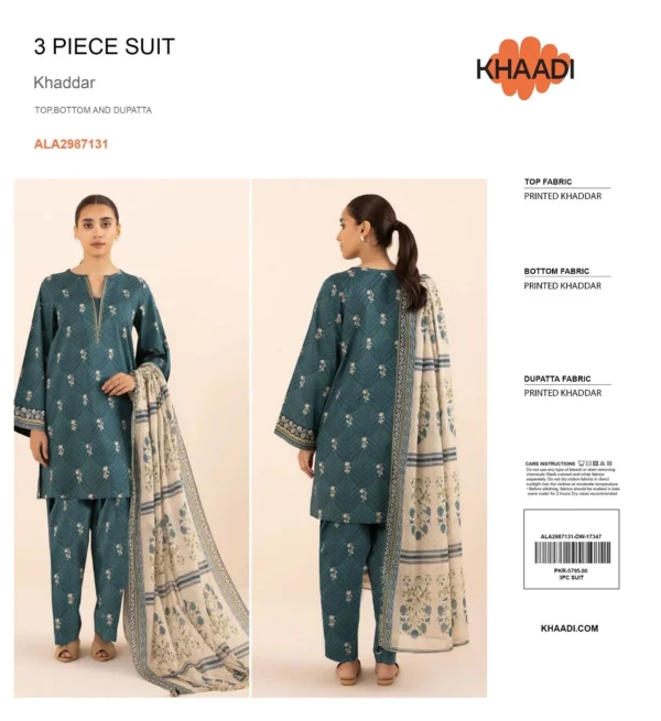KHAADI All-Over Khaddar 3-Piece Suit