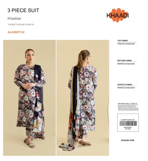 KHAADI All-Over Khaddar 3-Piece Suit
