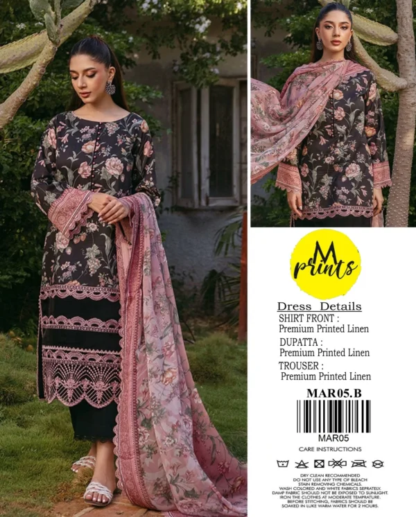 MARIA.B Digital Printed All-Over Linen Suit - Image 4
