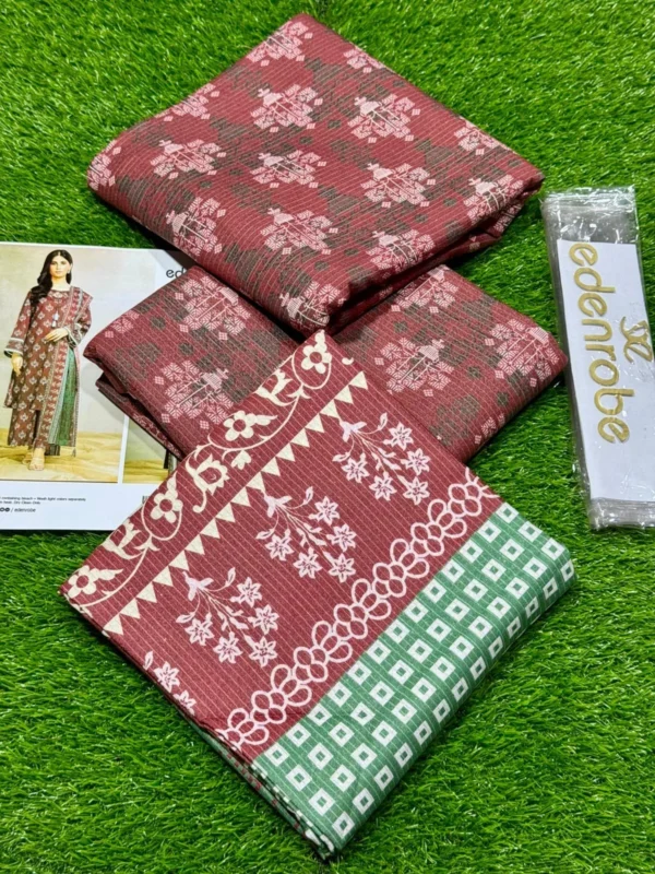 EDENROBE Digital Printed 3-Piece Karandi Suit - Image 6