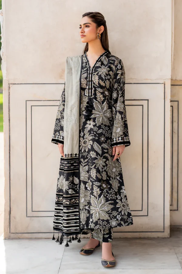 Maria B Design Code MAR06 - 3PC Digital Printed Khaddar  Suit