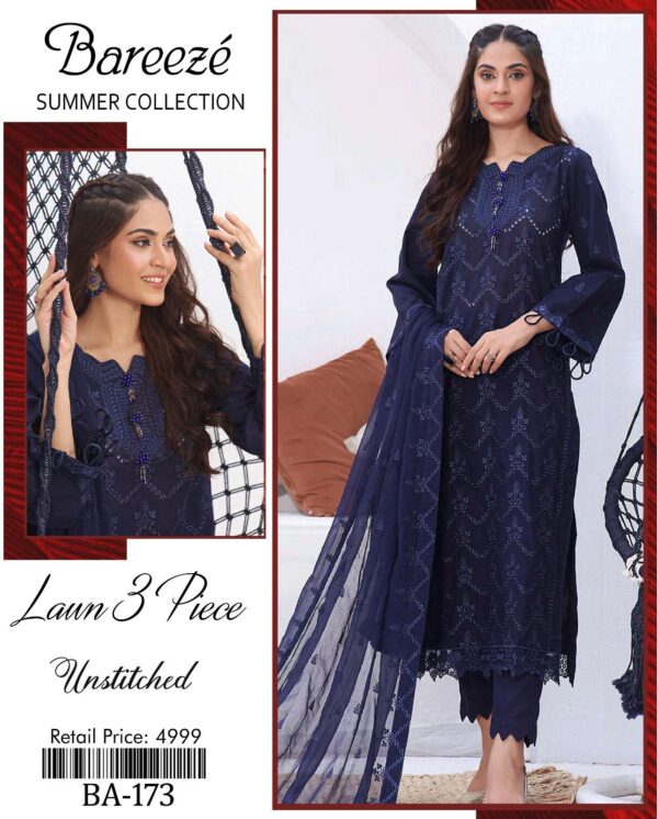 Bereeze 3PC Embroidered Lawn Suit – Premium Summer Collection - 50+ new designs available! ✨ - Image 18