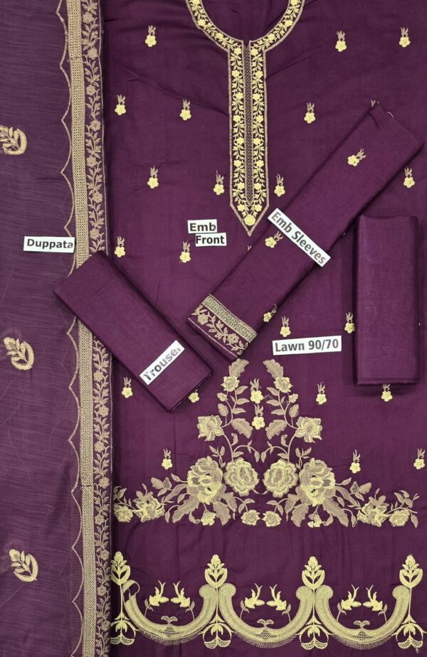 Asim Fofa 3PC Embroidered Lawn Suit – - Image 8