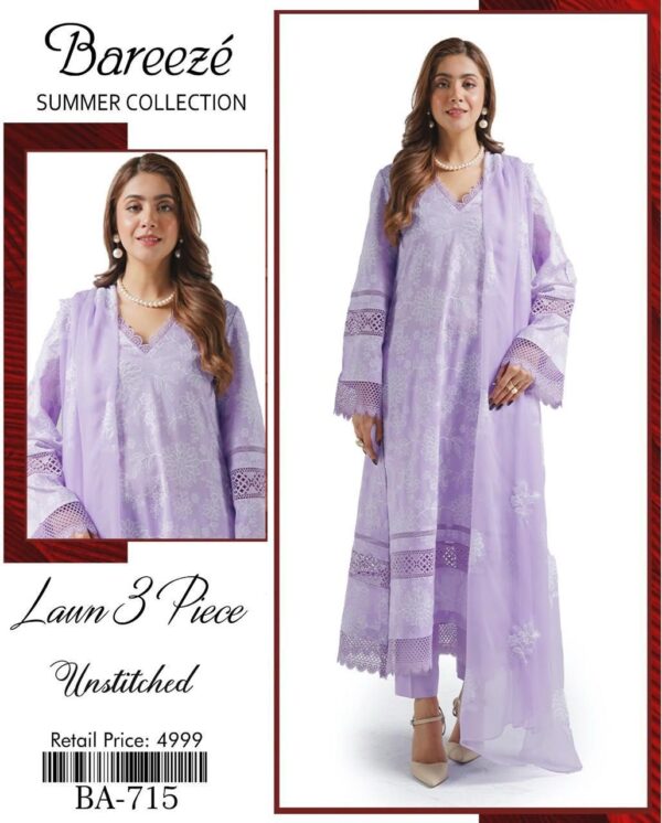 Bereeze 3PC Embroidered Lawn Suit – Premium Summer Collection - 50+ new designs available! ✨ - Image 42