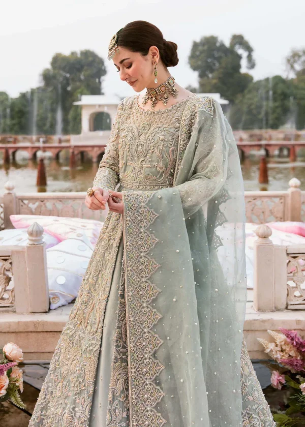 KANWAL MALIK (SALEHA) Formal Wear - Embroidered & Embellished Organza Suit - Image 4