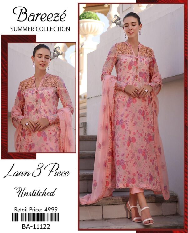 Bereeze 3PC Embroidered Lawn Suit – Premium Summer Collection - 50+ new designs available! ✨ - Image 32