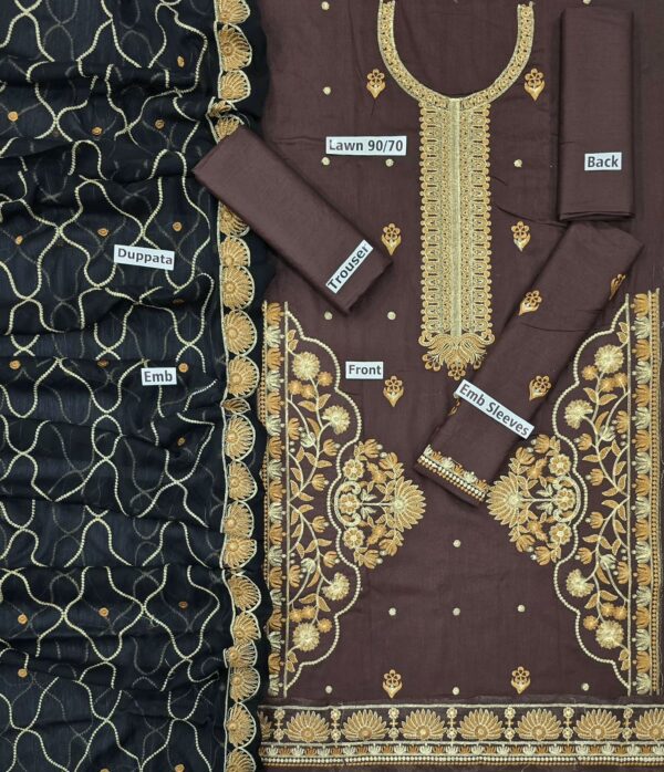 Asim Fofa 3PC Embroidered Lawn Suit – - Image 2
