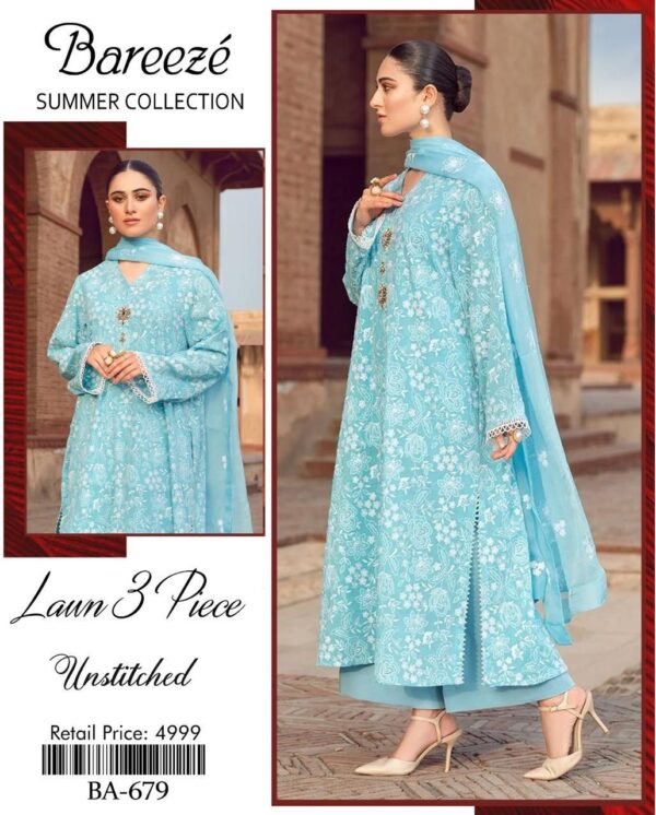 Bereeze 3PC Embroidered Lawn Suit – Premium Summer Collection - 50+ new designs available! ✨ - Image 34