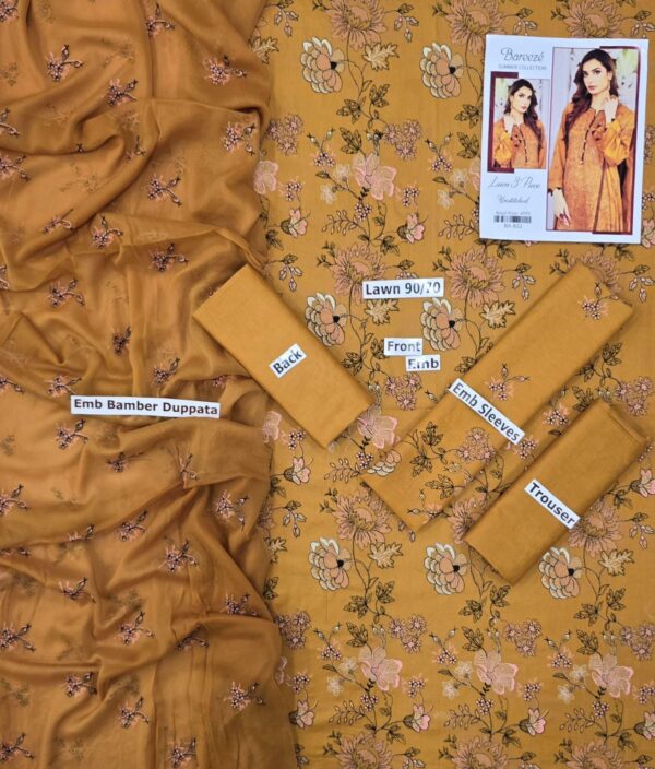 Bereeze 3PC Embroidered Lawn Suit – Premium Summer Collection - 50+ new designs available! ✨ - Image 17