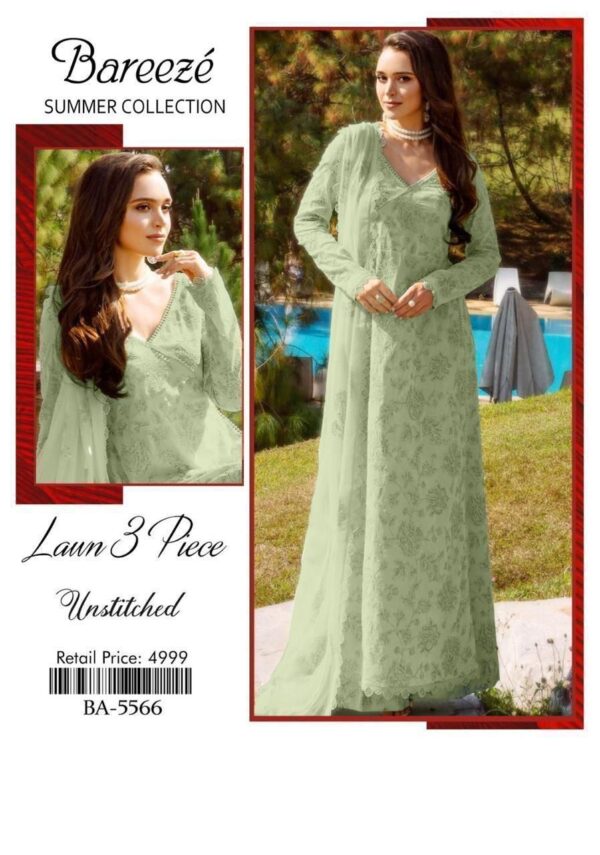 Bereeze 3PC Embroidered Lawn Suit – Premium Summer Collection - 50+ new designs available! ✨ - Image 6