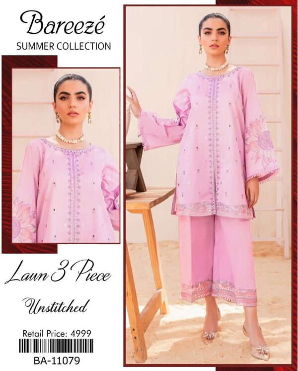 Bereeze 3PC Embroidered Lawn Suit – Premium Summer Collection - 50+ new designs available! ✨ - Image 4