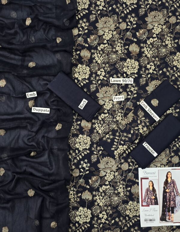 Bereeze 3PC Embroidered Lawn Suit – Premium Summer Collection - 50+ new designs available! ✨ - Image 15