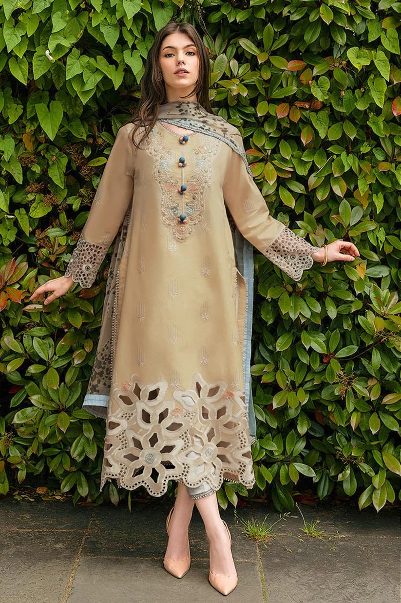 Dhanak Full Heavy Embroidery 3PC Suit - Zara Shahjahan
