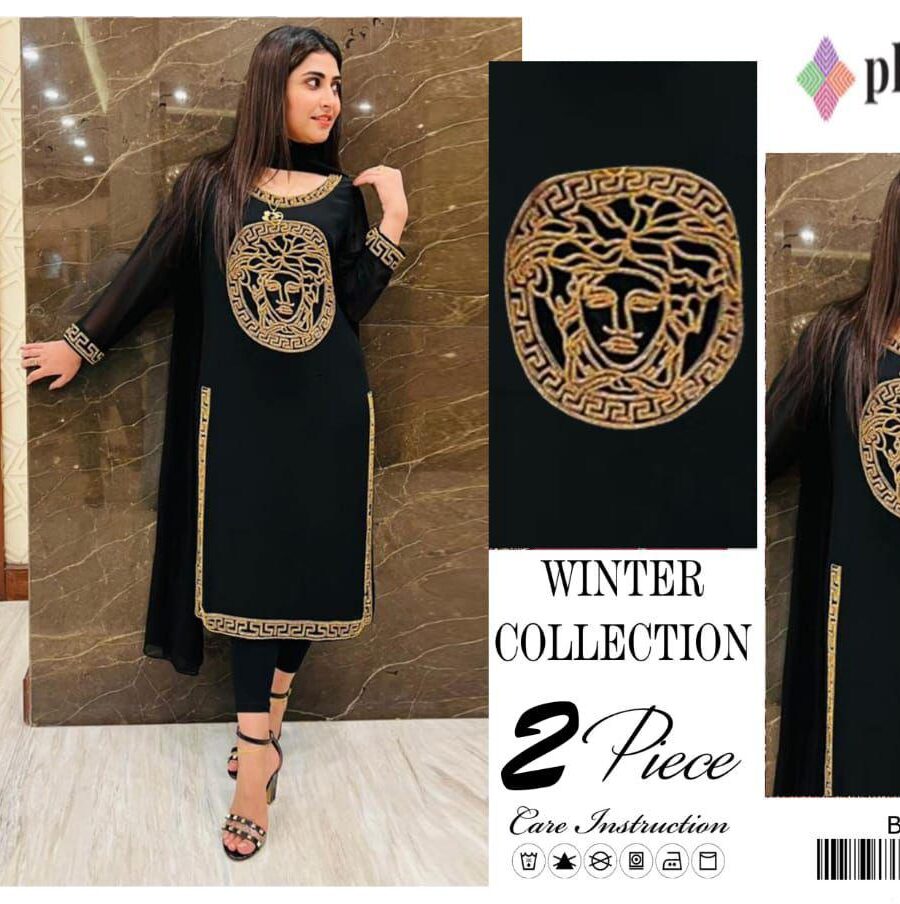 PHULKARRI BA846 – 2PC Soft Katan Silk Embroidered Suit