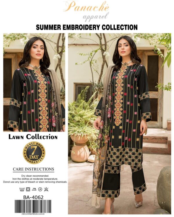 SUMMER COLLECTION – MIX BAMIX 2PC Embroidered Lawn Suit-50+ new designs available! ✨ - Image 4