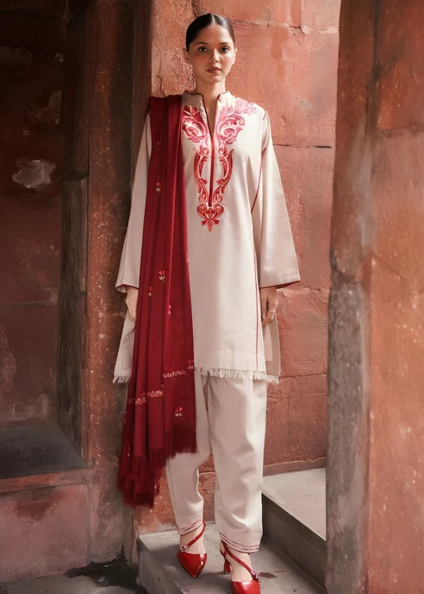 Dhanak Full Heavy Embroidery 3PC Suit - Zara Shahjahan