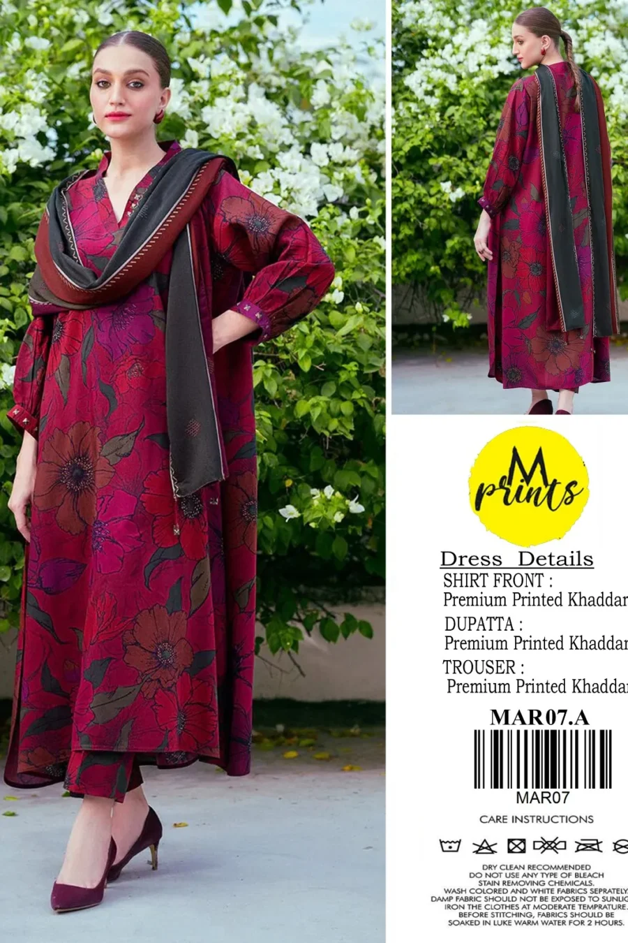 Maria B All Over Digital Khaddar 3PC Suit