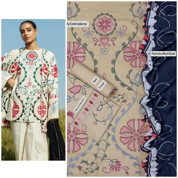 Dhanak Full Heavy Embroidery 3PC Suit - Zara Shahjahan - Image 6