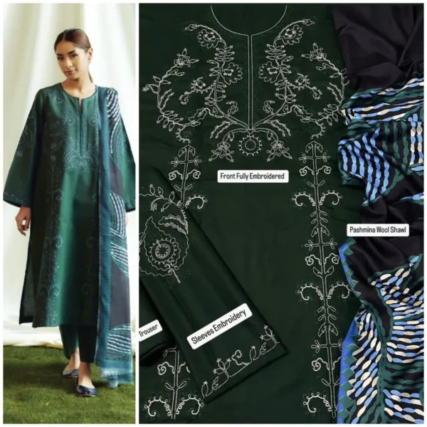 Dhanak Full Heavy Embroidery 3PC Suit - Zara Shahjahan - Image 6