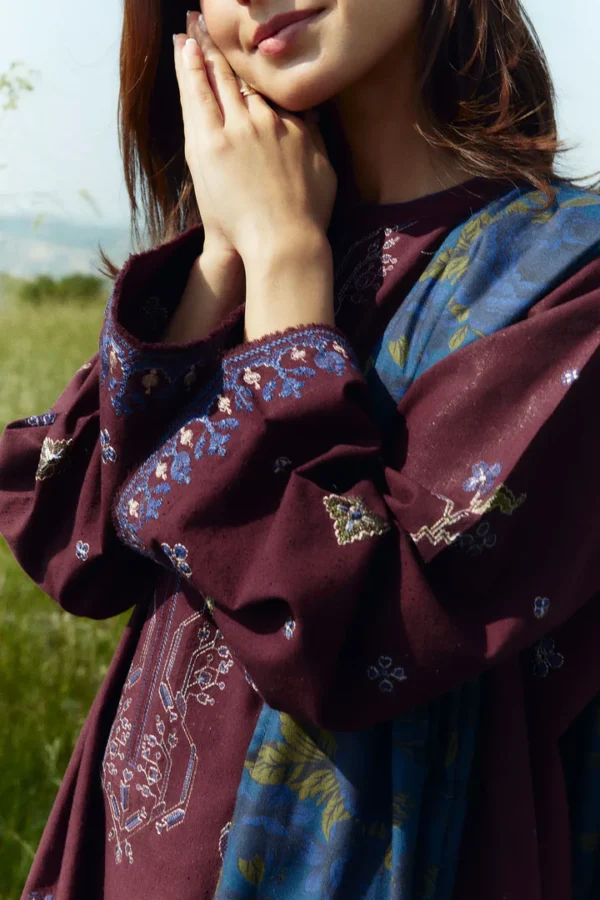 Dhanak Full Heavy Embroidery 3PC Suit - Zara Shahjahan - Image 4