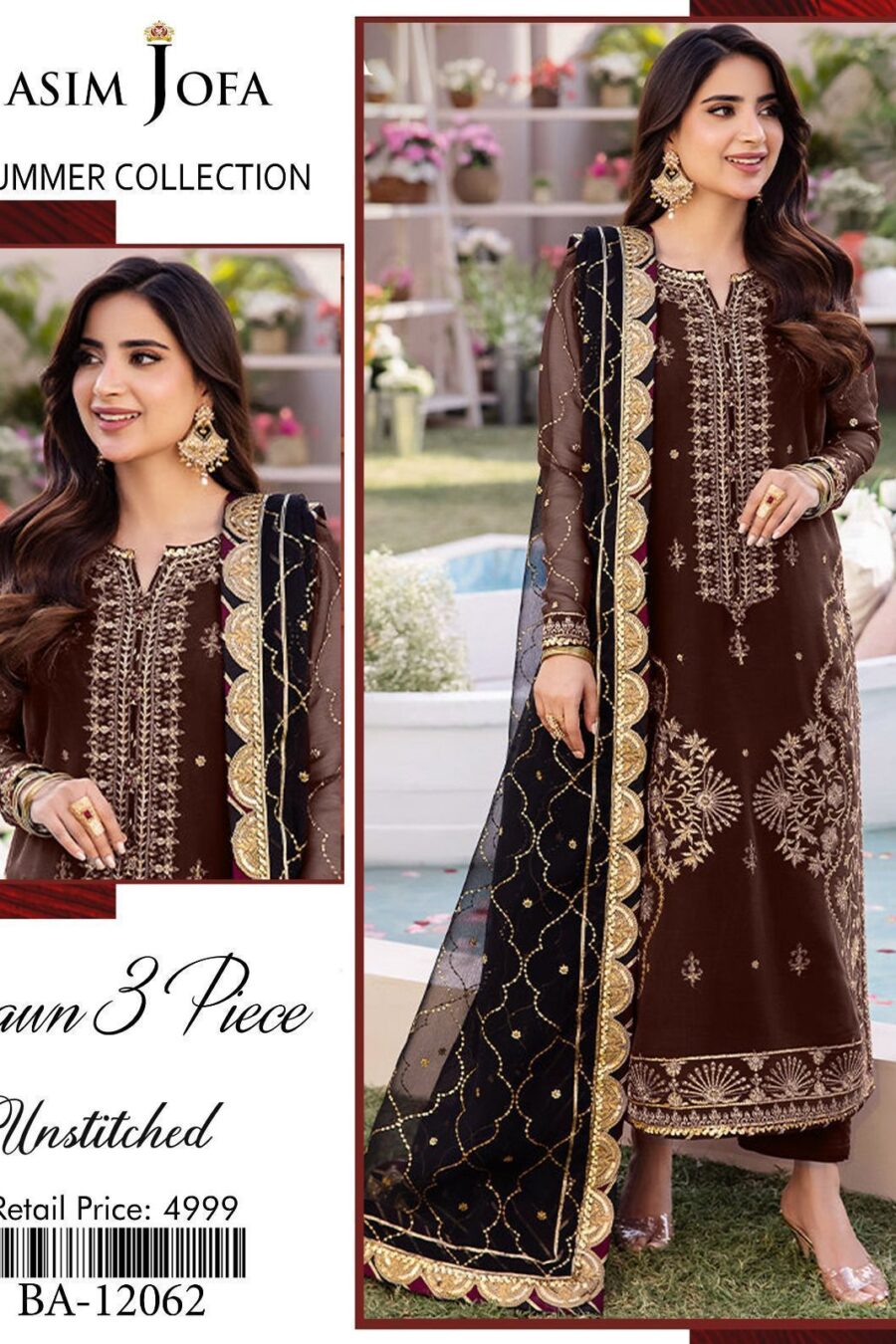 Asim Fofa 3PC Embroidered Lawn Suit –