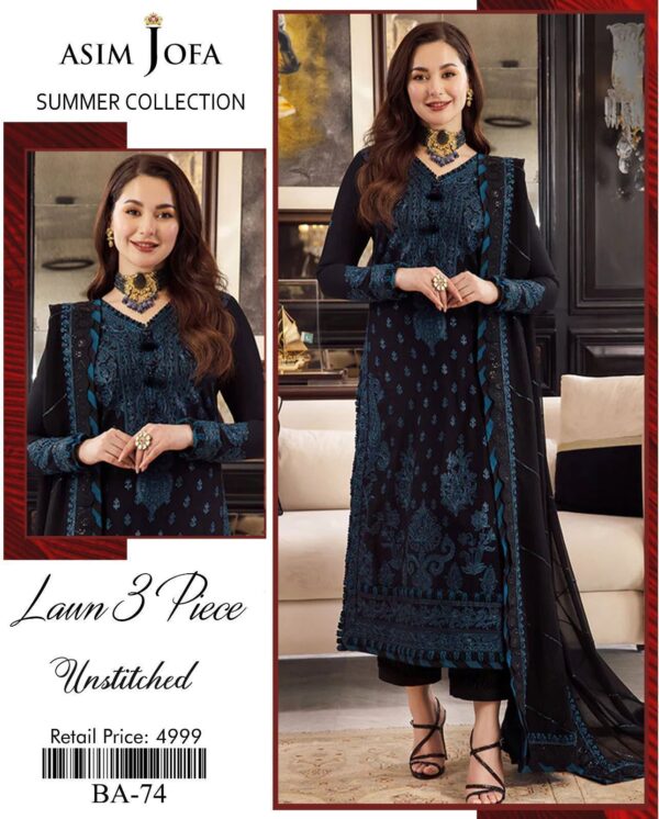 Asim Fofa 3PC Embroidered Lawn Suit – - Image 5