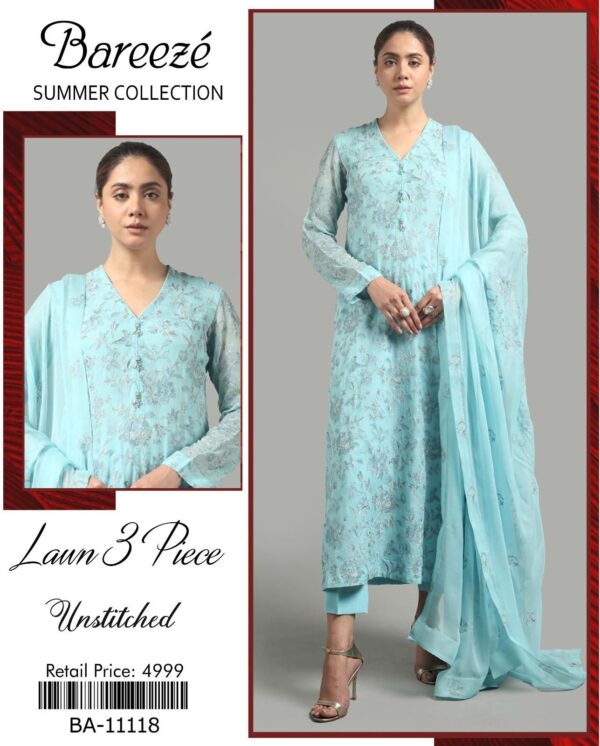Bereeze 3PC Embroidered Lawn Suit – Premium Summer Collection - 50+ new designs available! ✨ - Image 20