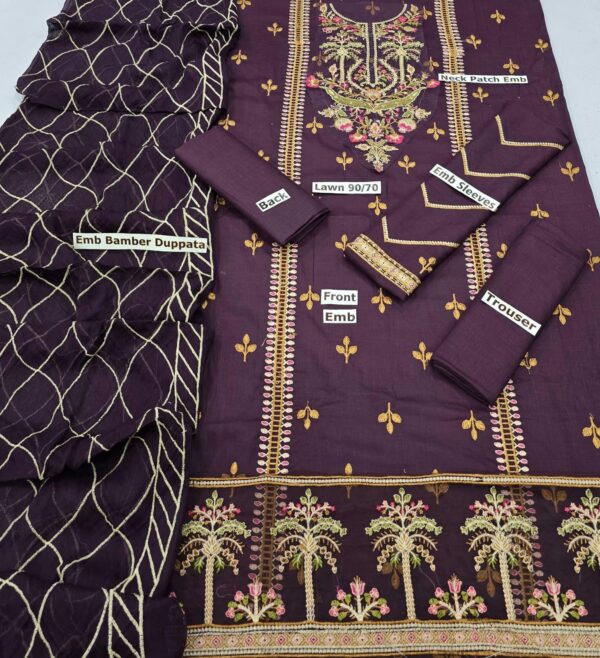 Asim Fofa 3PC Embroidered Lawn Suit – - Image 4