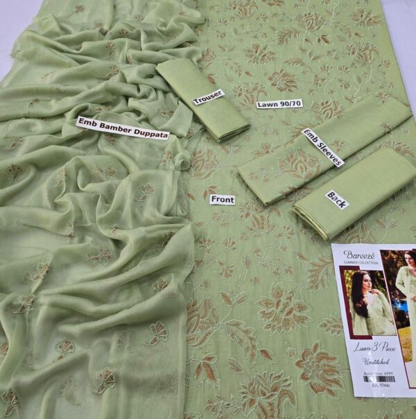 Bereeze 3PC Embroidered Lawn Suit – Premium Summer Collection - 50+ new designs available! ✨ - Image 7