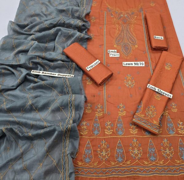 Asim Fofa 3PC Embroidered Lawn Suit – - Image 12