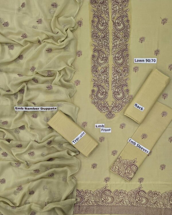 Bereeze 3PC Embroidered Lawn Suit – Premium Summer Collection - 50+ new designs available! ✨ - Image 39