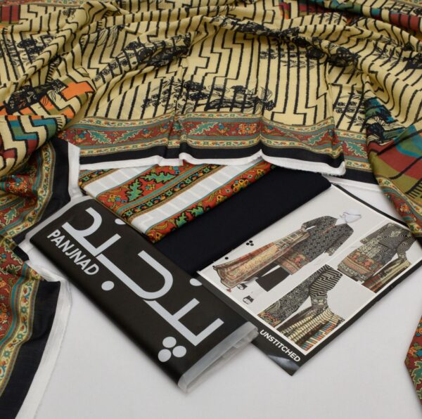 PANJAD BY J. 2025 Digital Printed Lawn Collection - 10-Piece Set - Image 4