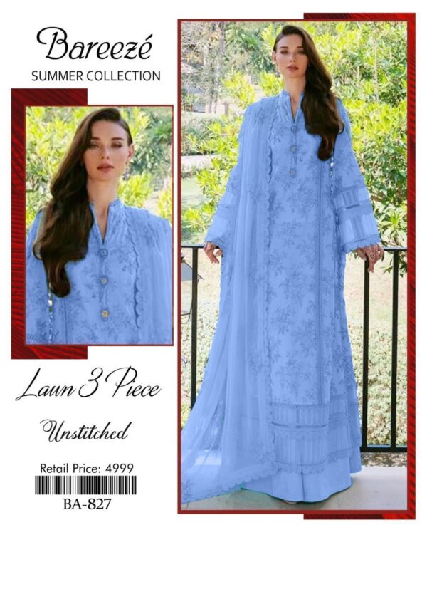 Bereeze 3PC Embroidered Lawn Suit – Premium Summer Collection - 50+ new designs available! ✨ - Image 12