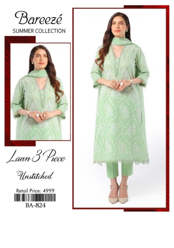 Bereeze 3PC Embroidered Lawn Suit – Premium Summer Collection - 50+ new designs available! ✨ - Image 26