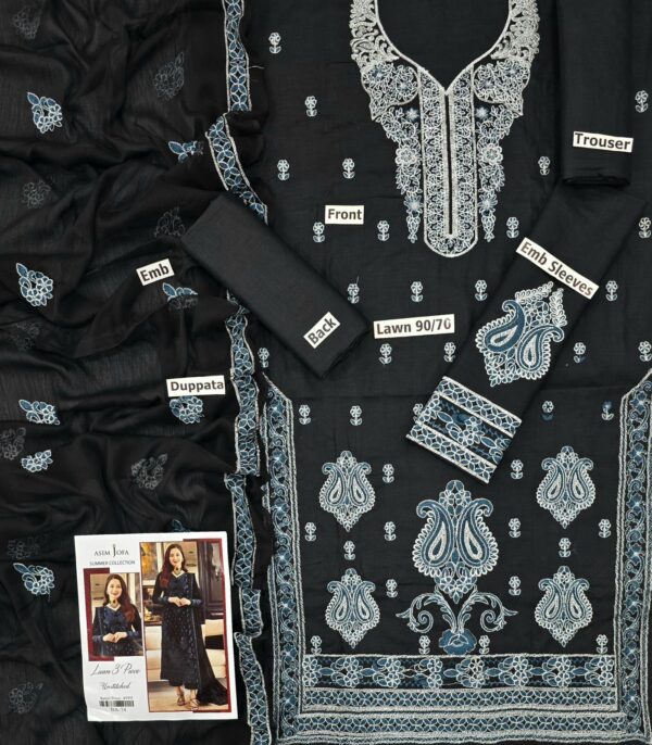 Asim Fofa 3PC Embroidered Lawn Suit – - Image 6
