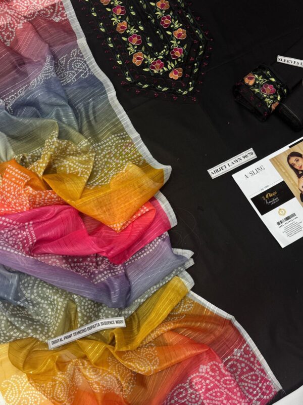 ASLING LAWN  WITH  DIGITAL Diamond DUPATTA - Image 2