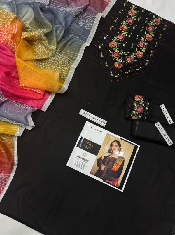 ASLING LAWN  WITH  DIGITAL Diamond DUPATTA - Image 3