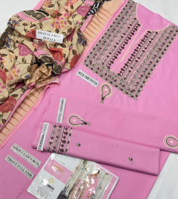 ASLING LAWN  WITH  DIGITAL Diamond DUPATTA - Image 2