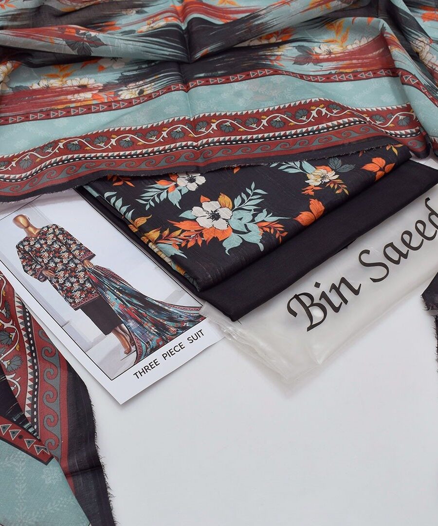 Bin Saeed 20+ Suit bana Dora Opening 2025 Bin Saeed Printed 3pc bana Dora Collection