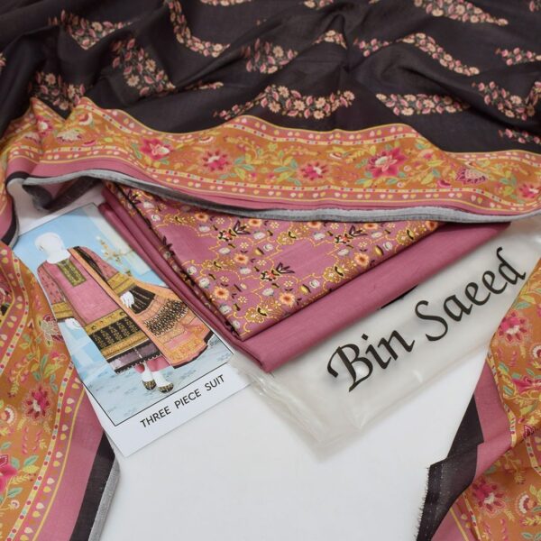 Bin Saeed 20+ Suit bana Dora Opening 2025 Bin Saeed Printed 3pc bana Dora Collection - Image 4