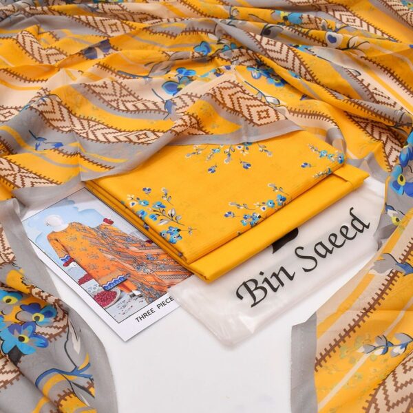 Bin Saeed 20+ Suit bana Dora Opening 2025 Bin Saeed Printed 3pc bana Dora Collection - Image 3