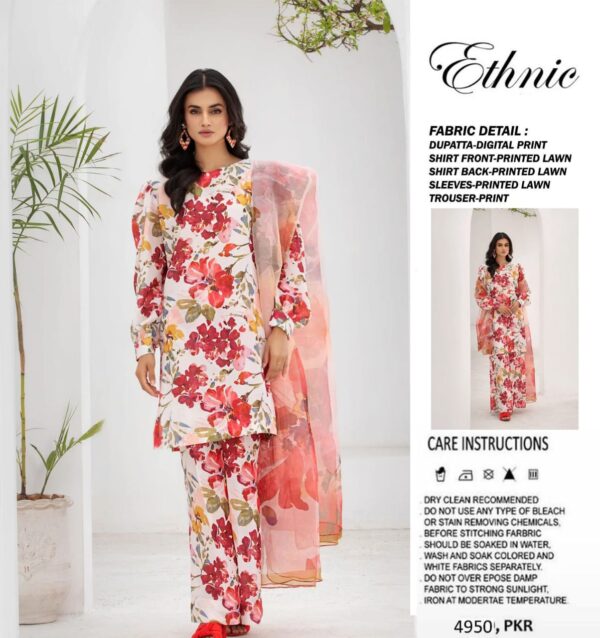 ETHNIC - AIRJET LAWN DIGITAL PRINT ALLOVER 3PC VOLUME - Image 12