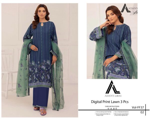 ADAN LIBAS AIRJET LAWN DIGITAL PRINT VOLUME 3Pc - Image 10