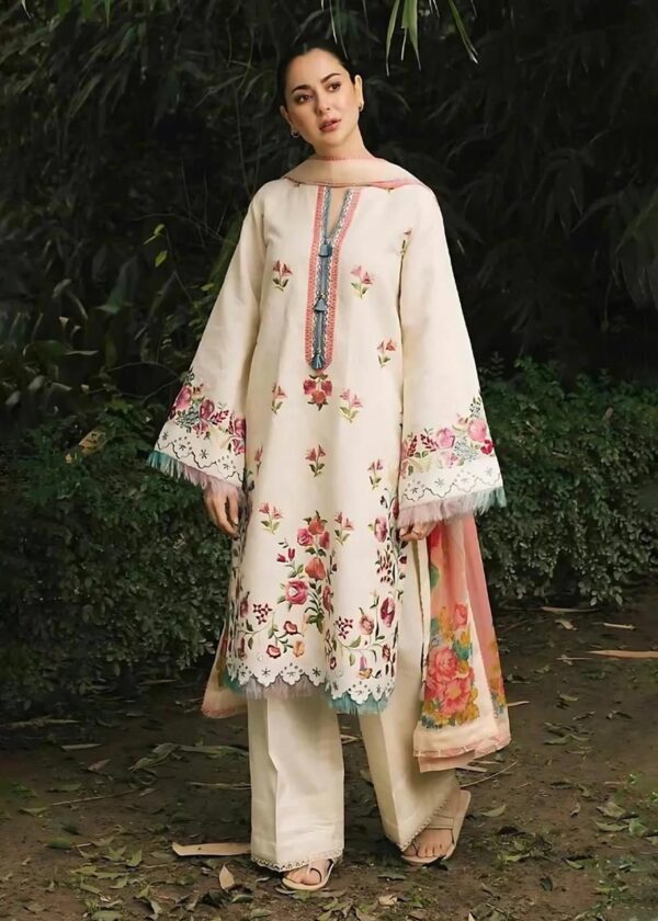 ZARA SHAHJAHAN LAWN  WITH  DIGITAL Diamond DUPATTA Code:837 - Image 2