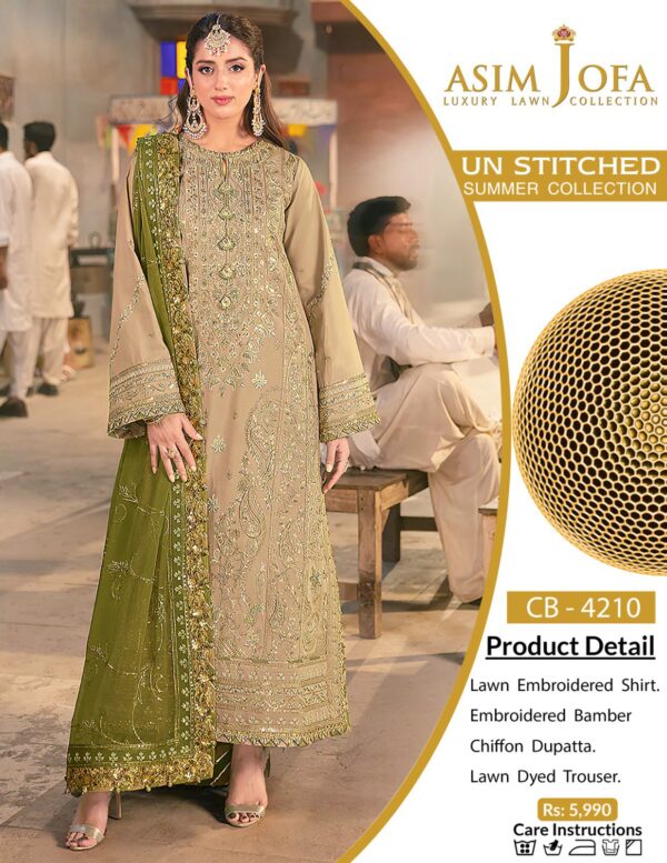 Asim Jofa 3-Piece
Fabric:- Export Quality LAWN 90/70