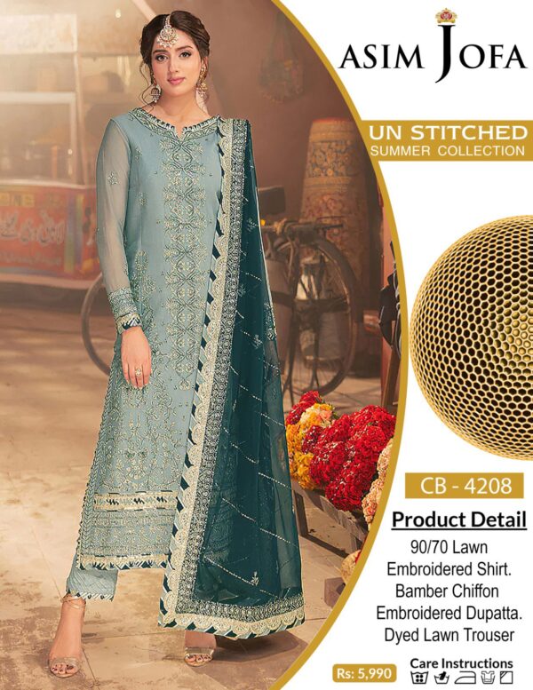 Asim Jofa 3-Piece
Fabric:- Export Quality LAWN 90/70
