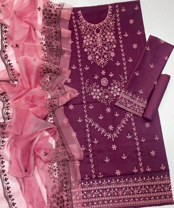 Cross Stitch 4155_Luxury Embroidered 3-Piece*
*STUFF: Best Export Quality Airjet Lawn (90/70)* - Image 2